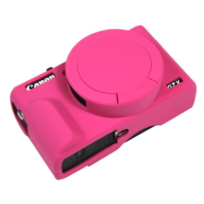 Easy Hood Case for Canon Powershot G7 X Mark III Digital Camera  Soft Silicone Protective Cover with Removable Lens Cover for Canon Powershot G7X Mark III DSLR Camera (Rose) - Image 1